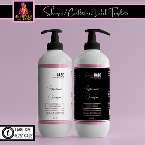 Rose Gold Shampoo/Conditioner Label Template