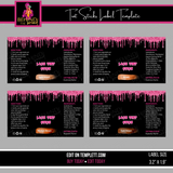 Drip Glitter Tint Sticks Label Template