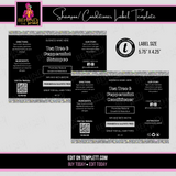 Bling Shampoo/Conditioner Label Template