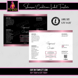 Rose Gold Shampoo/Conditioner Label Template