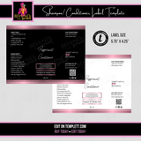 Rose Gold Shampoo/Conditioner Label Template