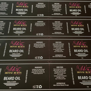 Beard Oil Labels