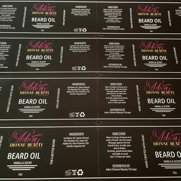 Beard Oil Labels