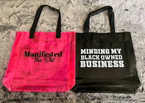 Transparent PVC Tote Bag/ Small Business Package Carrier